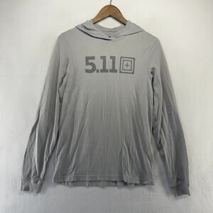 5.11 Tactical Hoodie Shirt Men's Small Gray Lightweight Graphic Pullover Solid